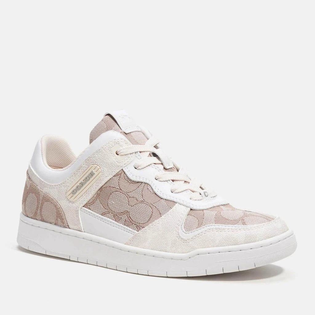 商品Coach|Coach C201 Basket Logo-Jacquard and Leather Trainers,价格¥1201,第3张图片详细描述