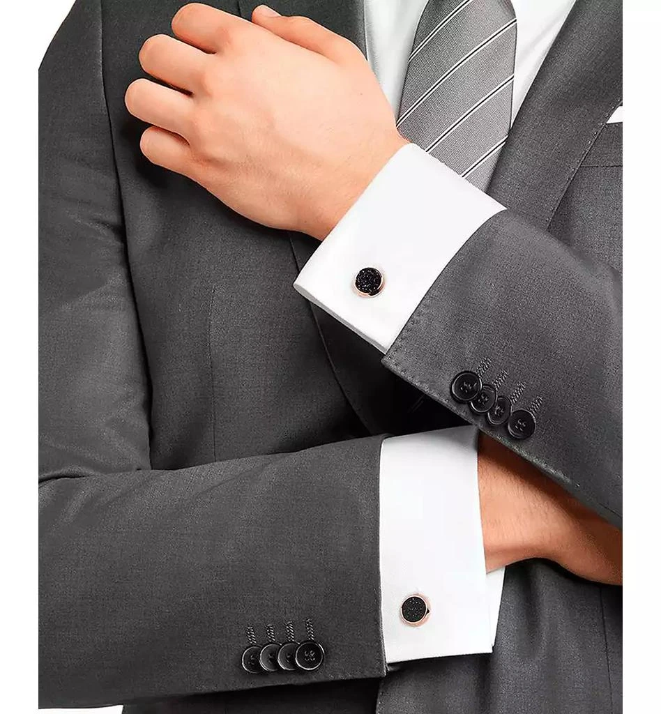 商品MontBlanc|Meisterstück Rose Gold PVD & Blue Stone Cuff Links,价格¥2605,第2张图片详细描述