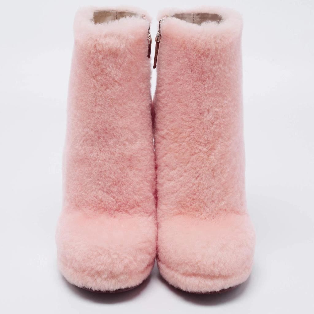 商品Fendi|Fendi Pink Fur Ice Heel Ankle Boots Size 38,价格¥4191,第3张图片详细描述