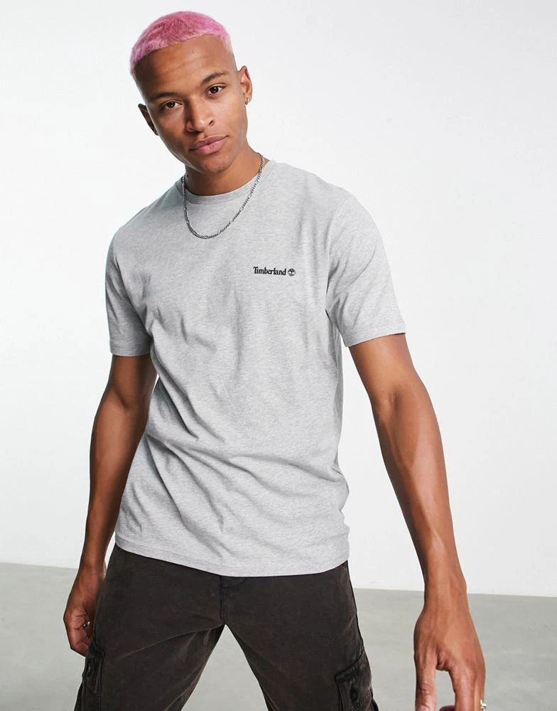 商品Timberland|Timberland small logo print t-shirt in light grey,价格¥114,第1张图片
