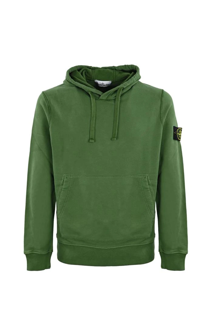 商品Stone Island|Stone Island Hooded Sweatshirt In Brushed Cotton,价格¥2253,第1张图片