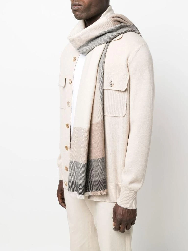 商品Brunello Cucinelli|BRUNELLO CUCINELLI - Striped Cashmere Blend Scarf,价格¥2351,第2张图片详细描述