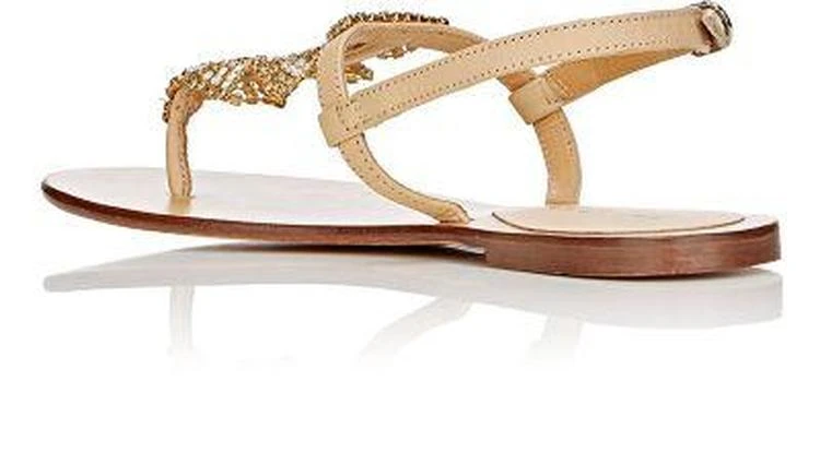 商品Barneys New York|Crystal-Embellished Leather T-Strap Sandals,价格¥903,第3张图片详细描述