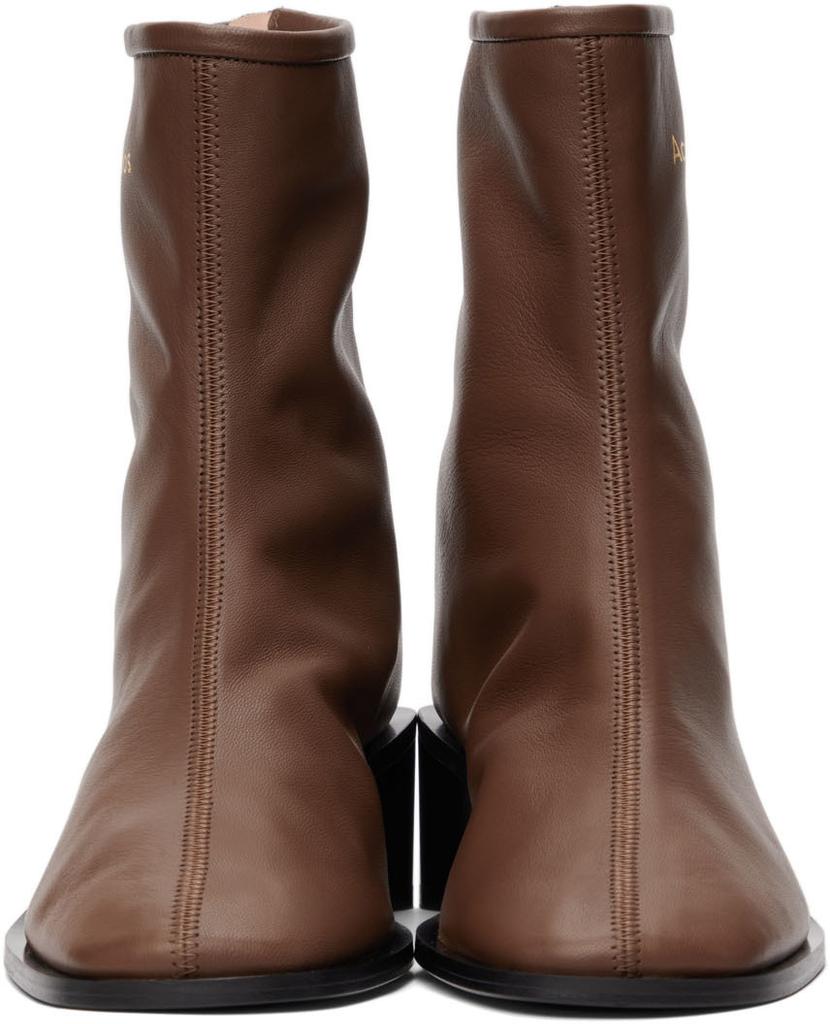 Brown Branded Heeled Boots商品第2张图片规格展示