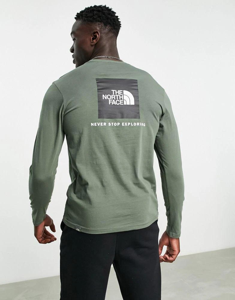 商品The North Face|The North Face Redbox back print long sleeve t-shirt in khaki,价格¥242,第1张图片