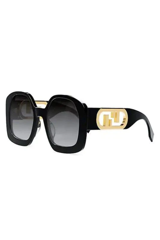商品Fendi|Fendi O Lock Sunglasses Dark Havana (Brown),价格¥3489,第1张图片详细描述