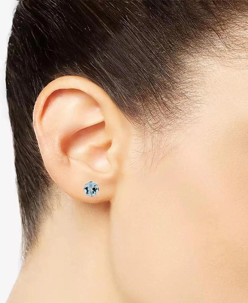 商品Macy's|Rhodolite Garnet Stud Earrings (1-1/5 ct. t.w.) in Sterling Silver (Also in Opal, Citrine, White Topaz, Peridot, Aquamarine, and Amethyst),价格¥1670,第2张图片详细描述
