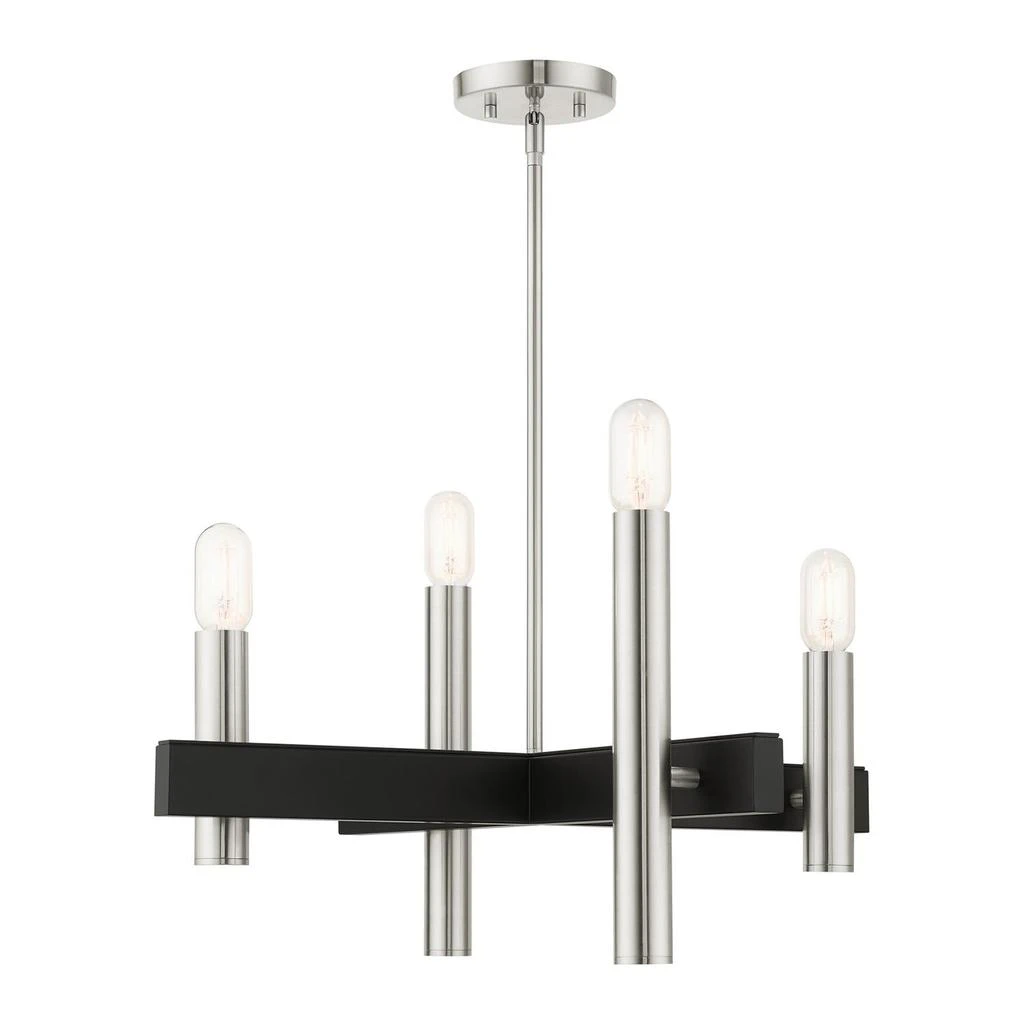 商品Livex Lighting|Four Light Brushed Nickel Chandelier,价格¥2561,第1张图片
