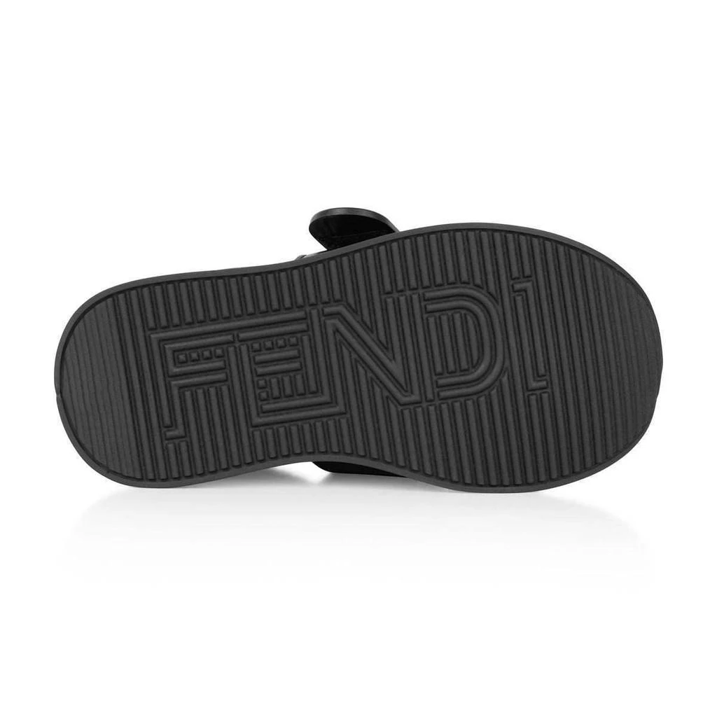 商品Fendi|Fendi  Tan Kids Black & Brown Logo Trainers,价格¥2580,第3张图片详细描述