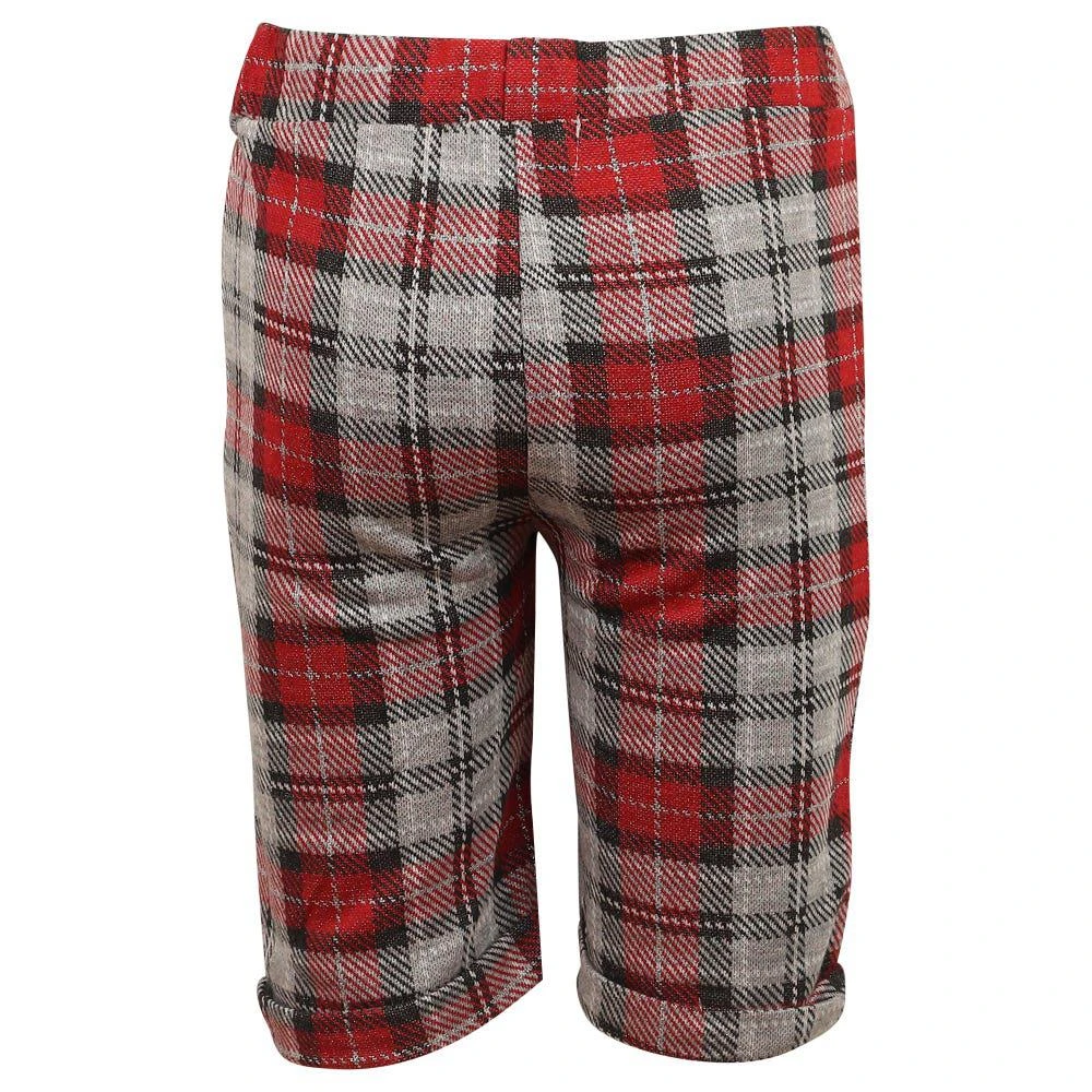 Grey & Red Fair Isle Jumper Shirt & Tartan Shorts Set 商品
