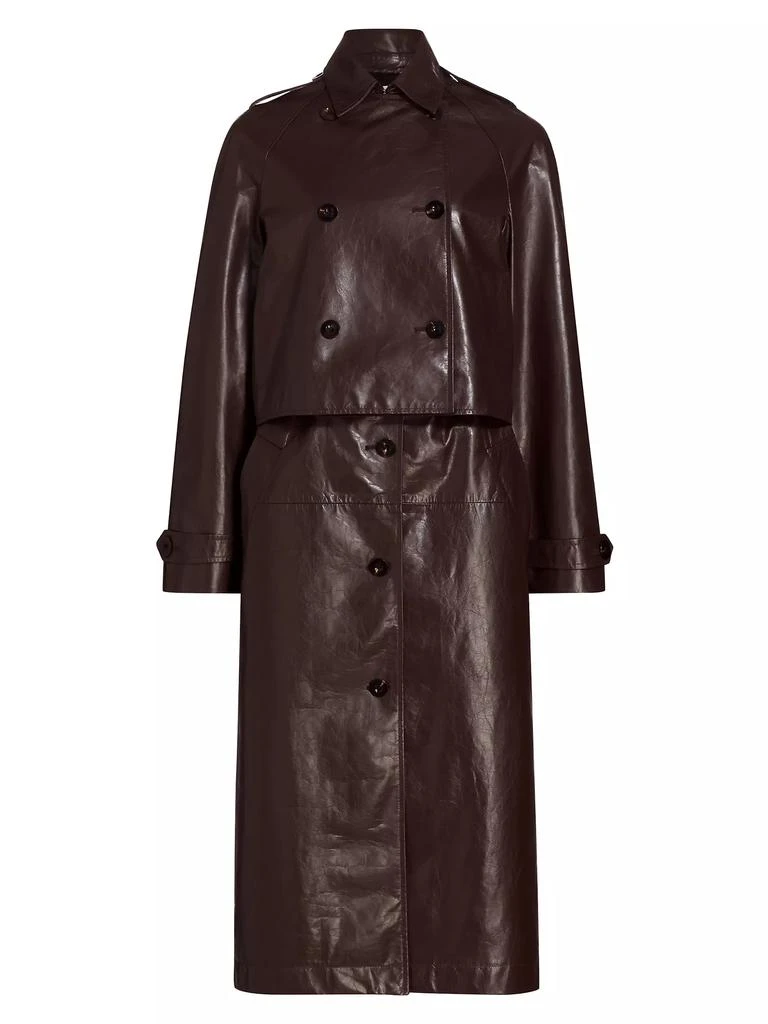 商品ROSETTA GETTY|Double Layer Leather Trench Coat,价格¥35245,第1张图片