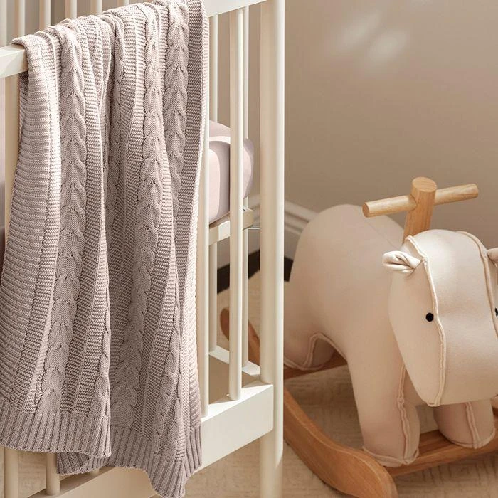 商品Boll & Branch|Cable Knit Organic Cotton Baby Blanket,价格¥412,第1张图片