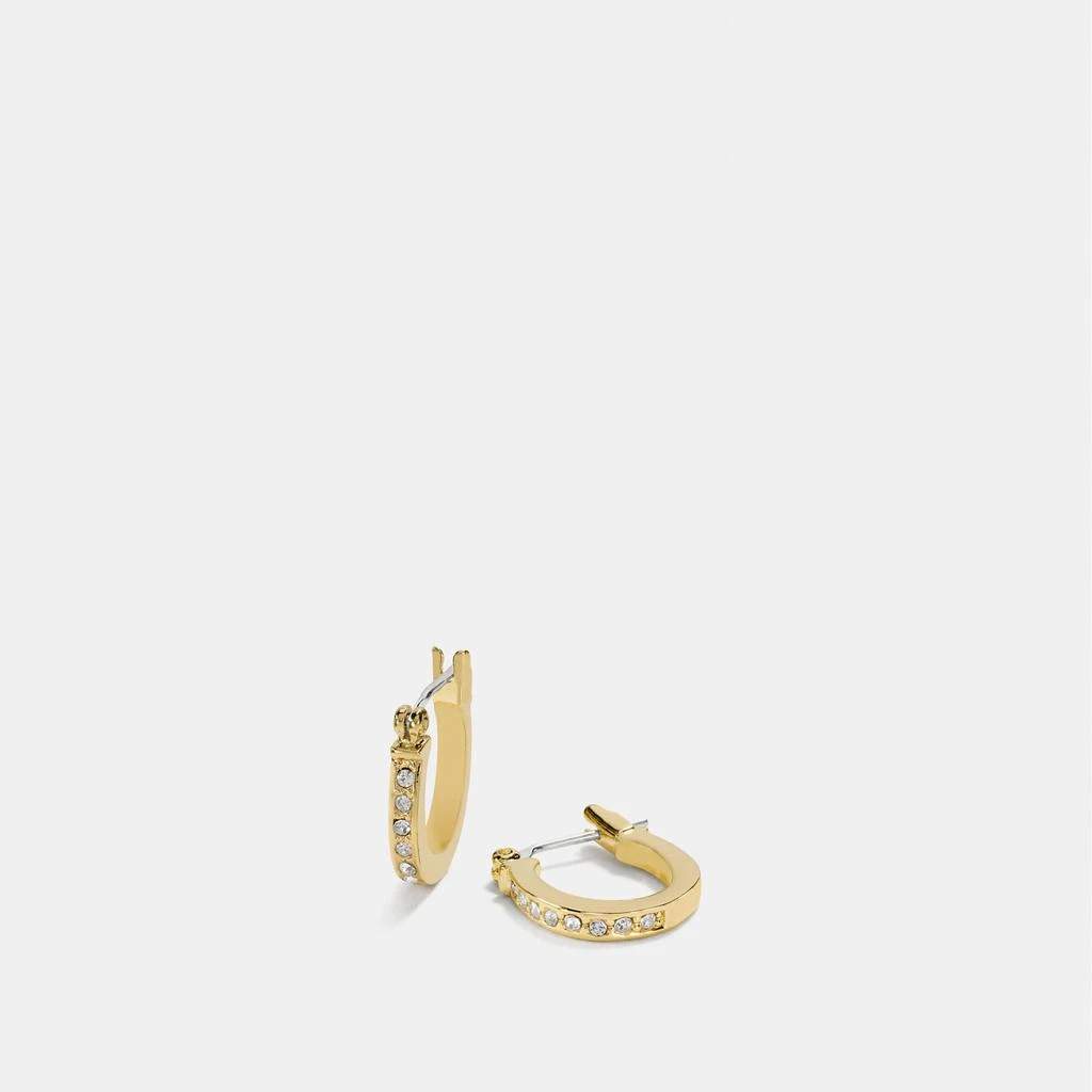 商品Coach|COACH Pave Signature Huggie Earrings,价格¥256,第1张图片