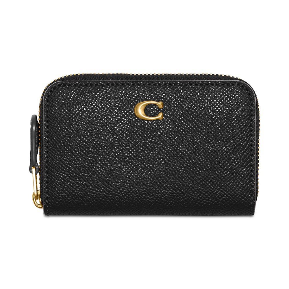 商品Coach|Crossgrain Leather Small Zip Around Card Case,价格¥547,第1张图片