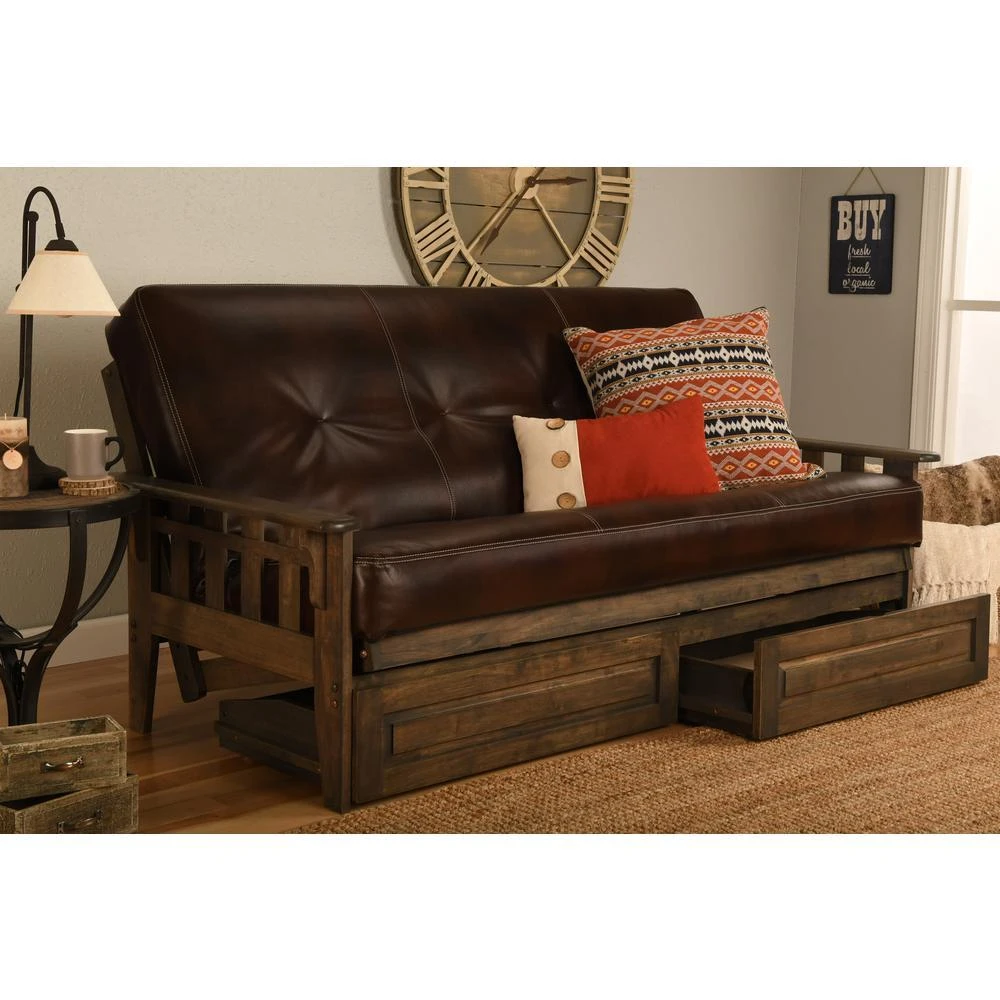 商品KODIAK|Tucson Frame-Rustic Walnut Finish-Oregon Trail Java Mattress-Storage Drawers,价格¥8432,第2张图片详细描述