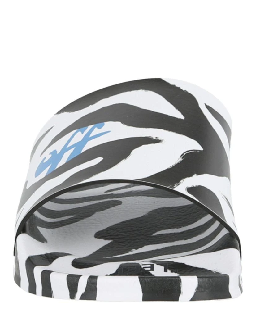 商品Off-White|Zebra Print Pool Slides,价格¥621,第4张图片详细描述