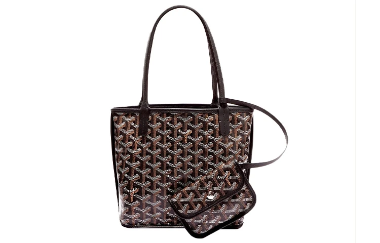 商品[国内直发] Goyard|戈雅 Anjou 双面两用 小牛皮 托特包Tote包购物袋手提包 迷你 女款 黑色,价格¥20323,第3张图片详细描述