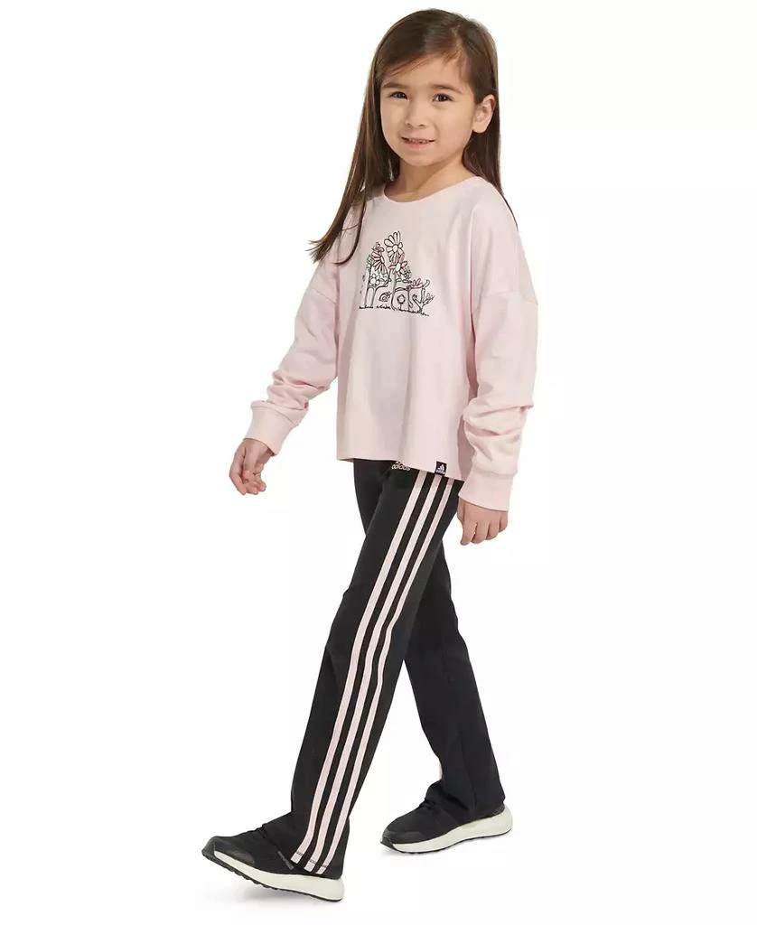 商品Adidas|Little & Toddler Girls Long-Sleeve T-Shirt & Flare Pants, 2 Piece Set,价格¥210,第3张图片详细描述