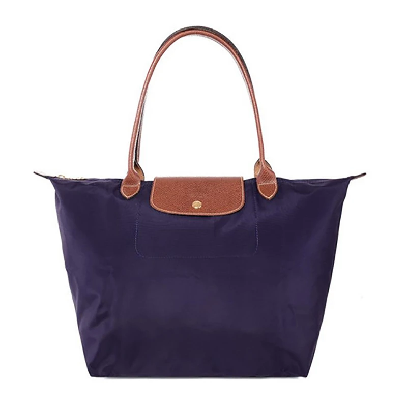 商品Longchamp|LONGCHAMP 珑骧 女士织物可折叠女包大号长柄手提单肩包包 紫色 L1899089645,价格¥697,第1张图片