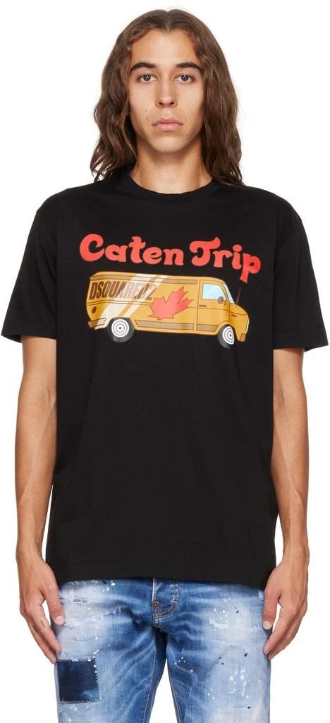 商品DSQUARED2|黑色 Caten Trip Cool T 恤,价格¥1660,第1张图片