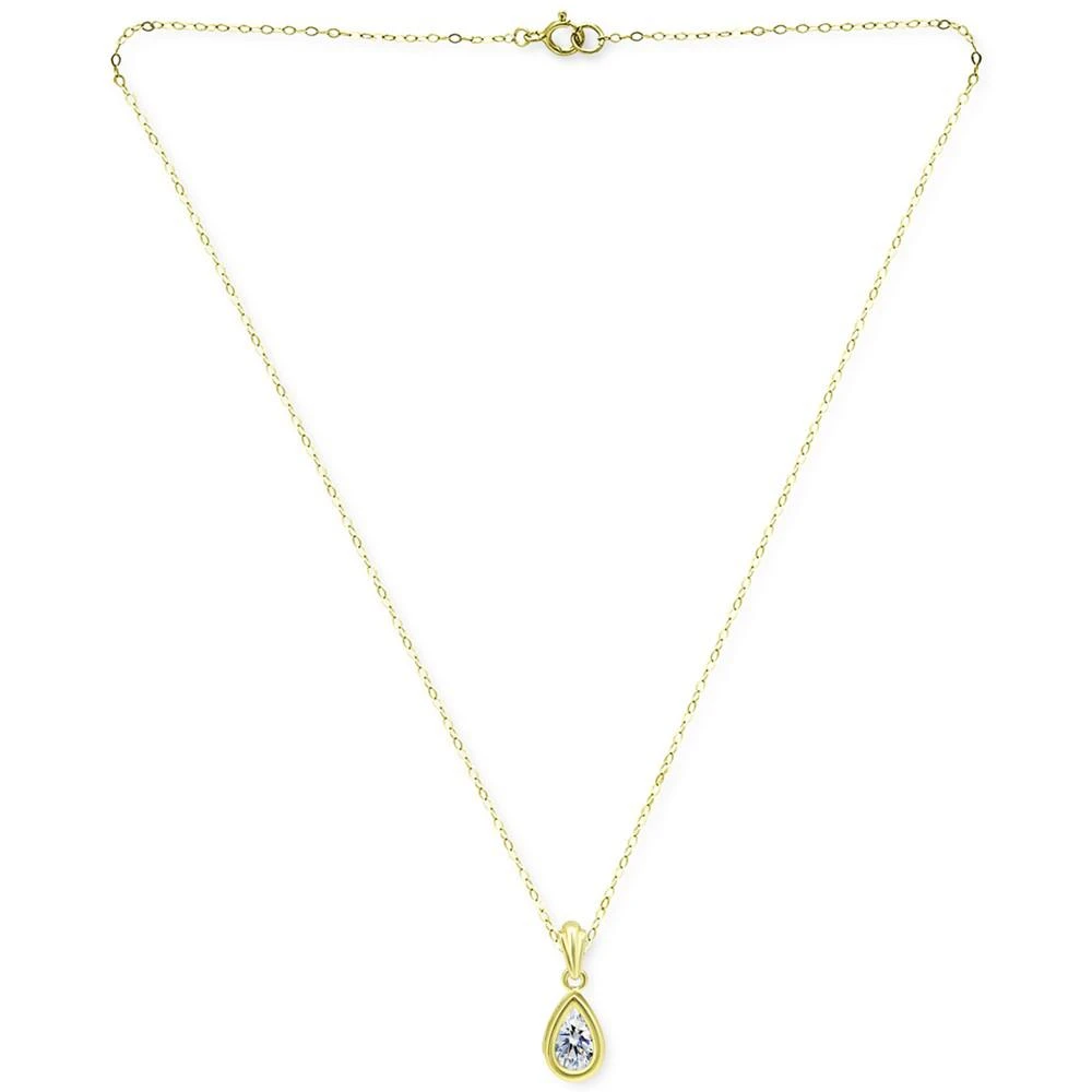 商品Giani Bernini|Cubic Zirconia Pear Bezel 18" Pendant Necklace in 18k Gold-Plated Sterling Silver, Created for Macy's,价格¥173,第3张图片详细描述