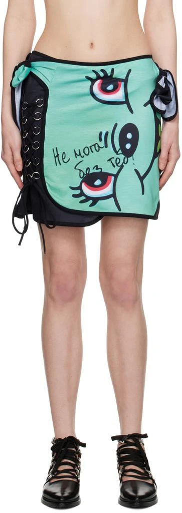 商品CHOPOVA LOWENA|SSENSE Exclusive Blue Neon Smile Miniskirt,价格¥855,第1张图片