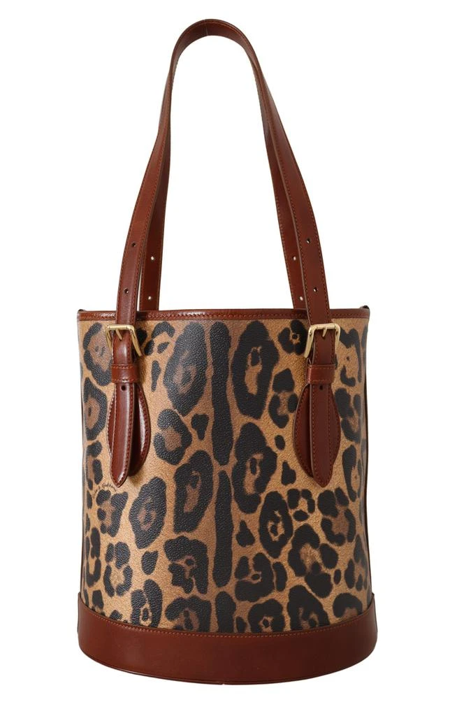 商品Dolce & Gabbana|Dolce & Gabbana Brown Leopard Pattern Shopping Tote Hand Bucket Purse,价格¥8314,第2张图片详细描述