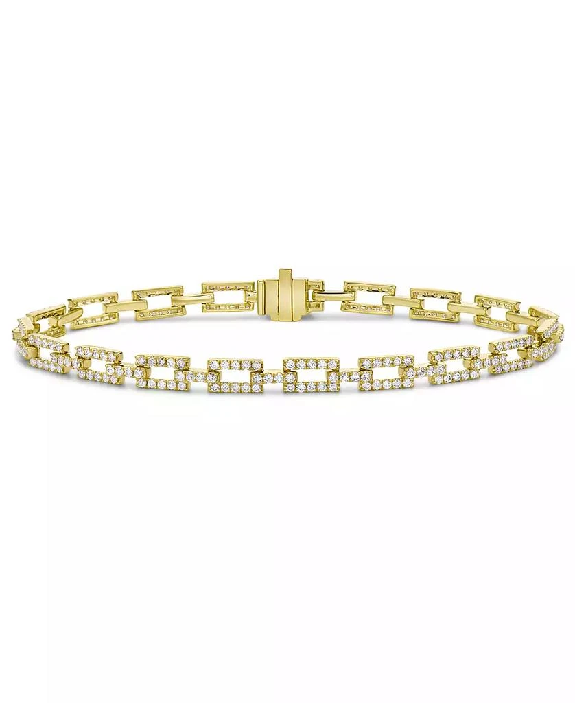 商品Macy's|Diamond Square Link Bracelet (2 ct. t.w.) in 14k Gold or 14k White Gold,价格¥21918,第1张图片