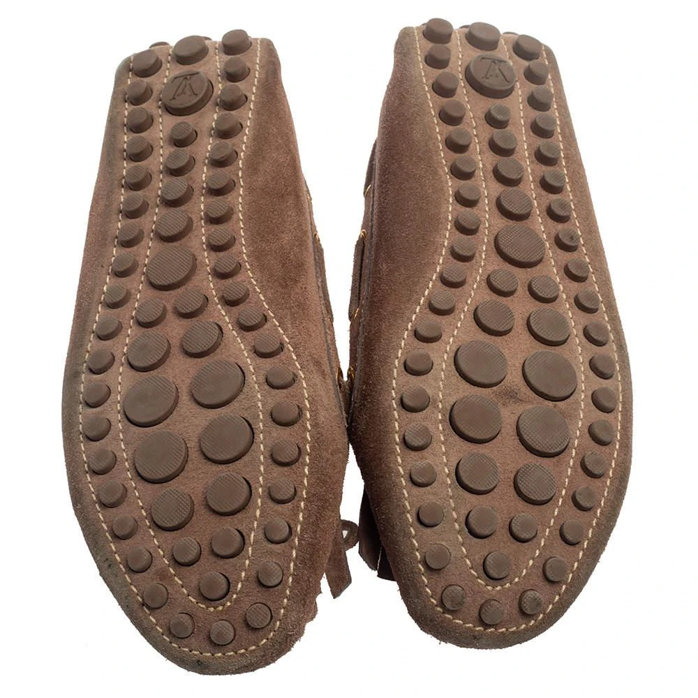 Louis Vuitton Brown Suede Bow Fringe Loafers Size 37 商品