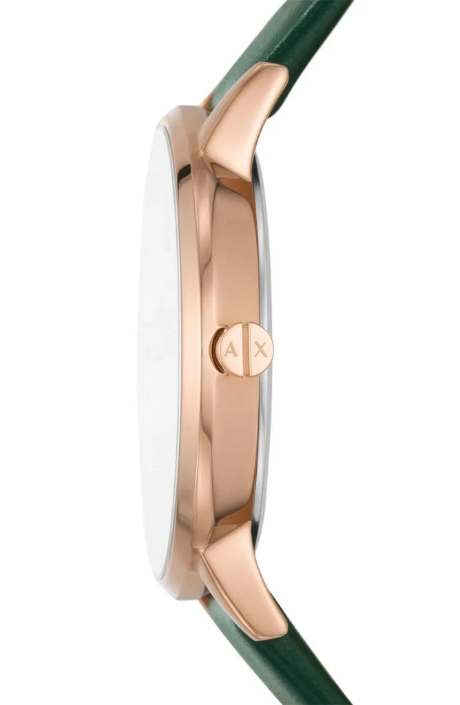 商品Armani Exchange|T-Bar Three-Hand Leather Strap Watch, 36mm,价格¥676,第3张图片详细描述