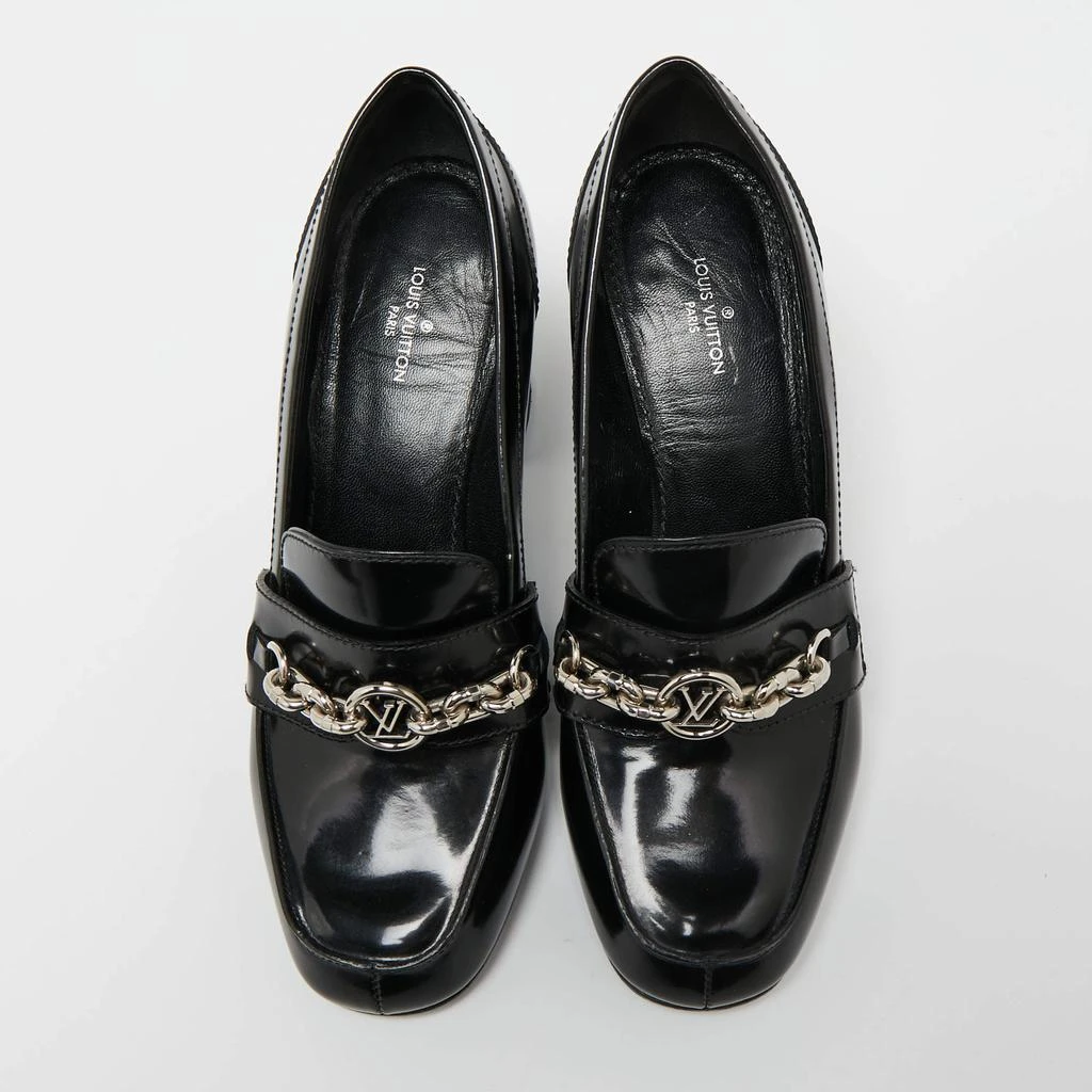 商品[二手商品] Louis Vuitton|Louis Vuitton Black Patent Leather Schoolgirl Loafer Pumps Size 37,价格¥4550,第3张图片详细描述