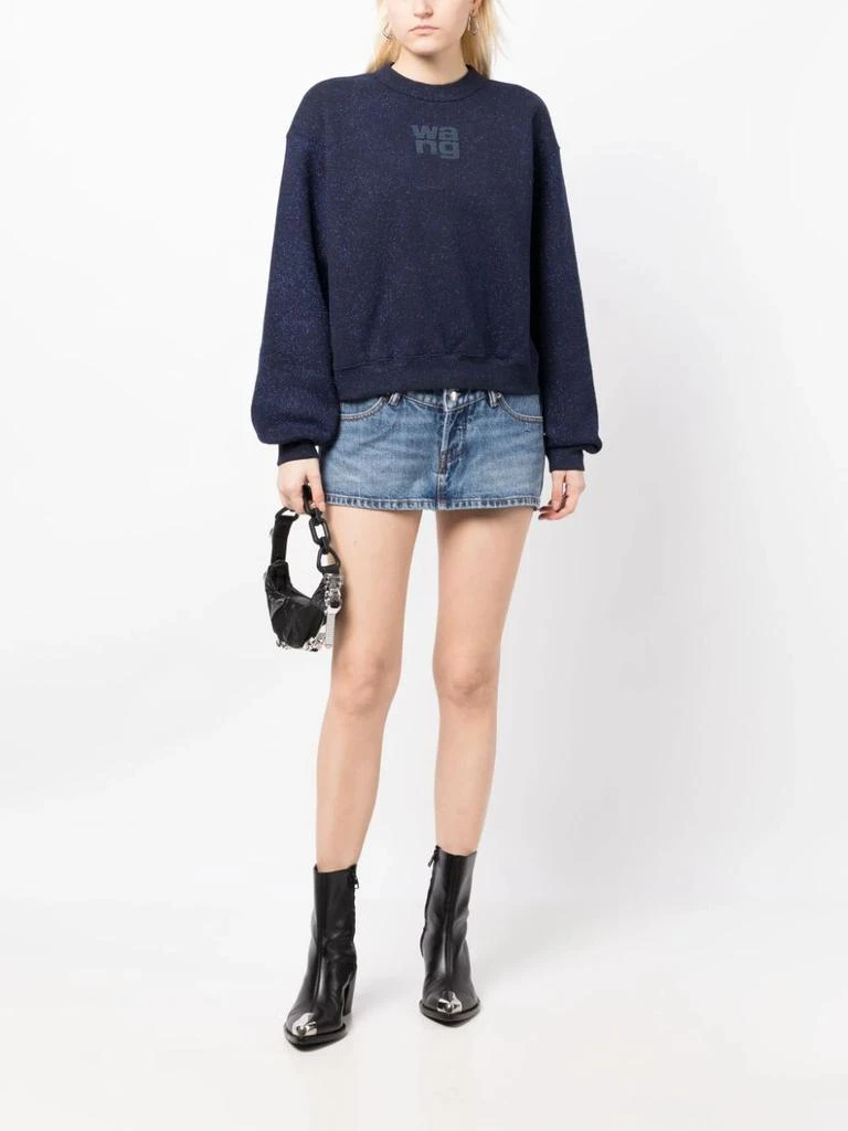 商品Alexander Wang|T BY ALEXANDER WANG WOMEN GLITTER ESSENTIAL TERRY SWEATSHIRT WITH PUFF LOGO,价格¥1555,第3张图片详细描述