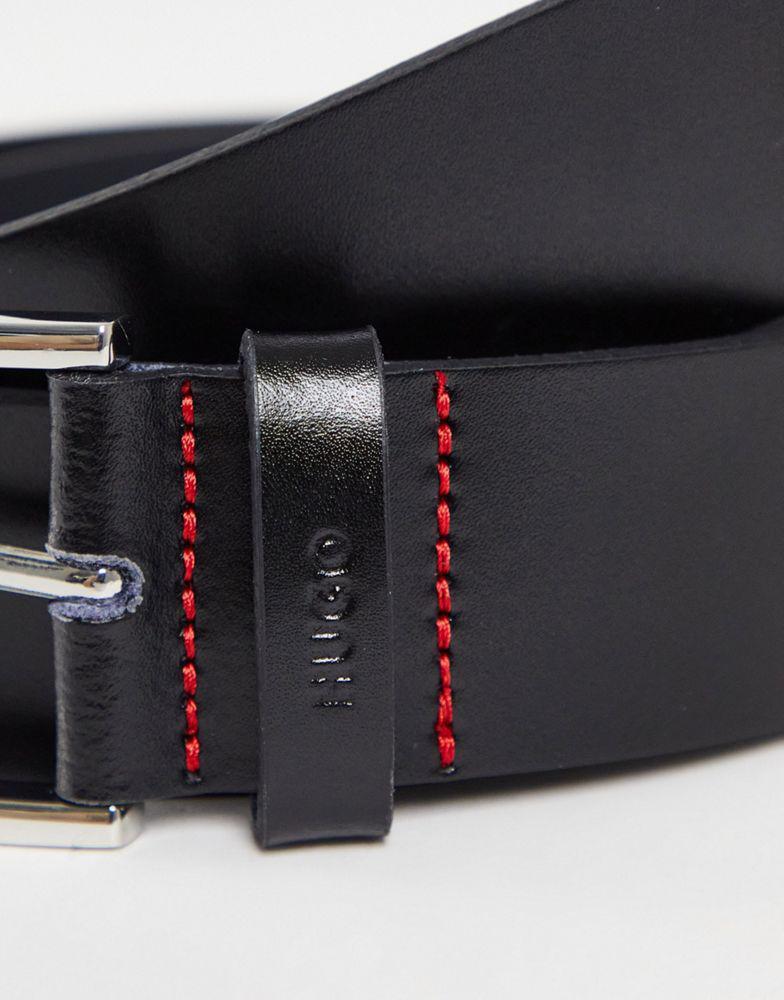 Hugo Giaspo leather belt in black商品第3张图片规格展示