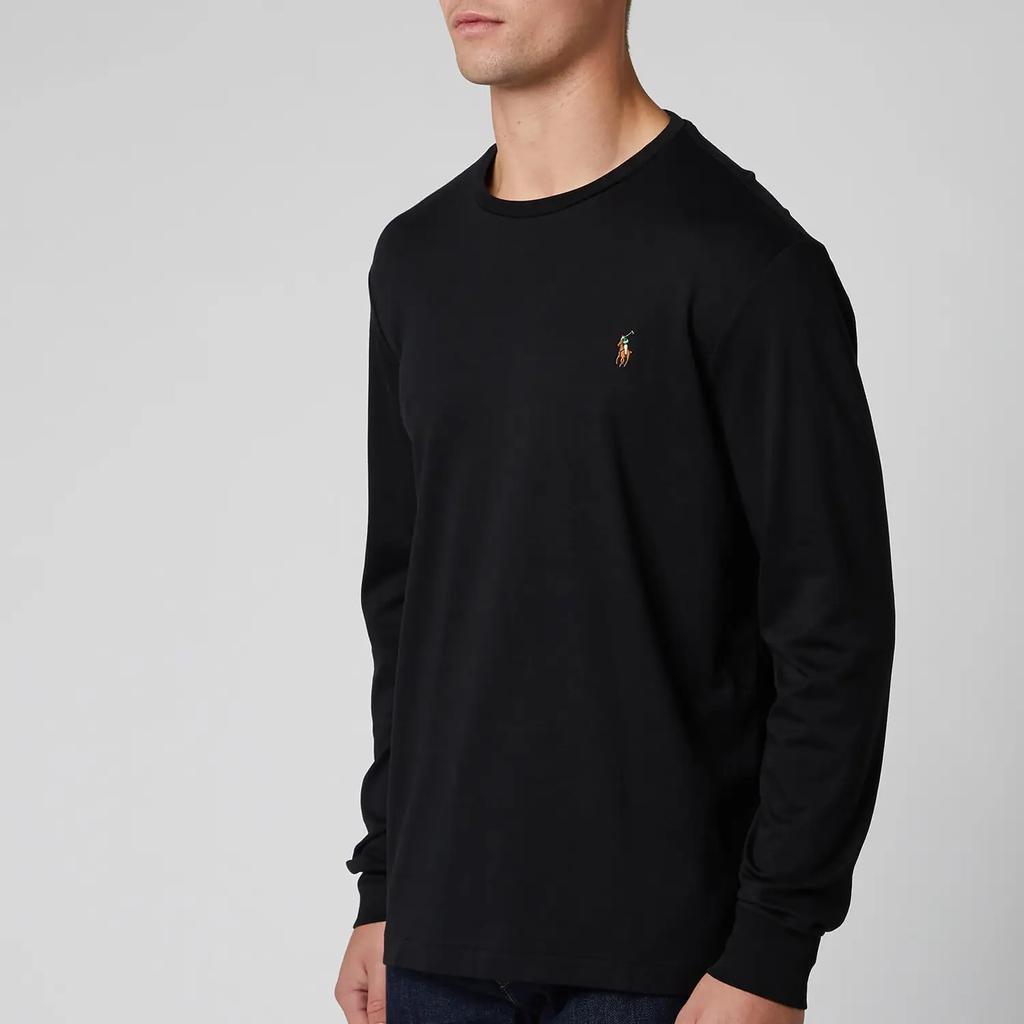 商品Ralph Lauren|Polo Ralph Lauren Men's Custom Slim Fit Long Sleeve T-Shirt - Polo Black,价格¥611,第1张图片