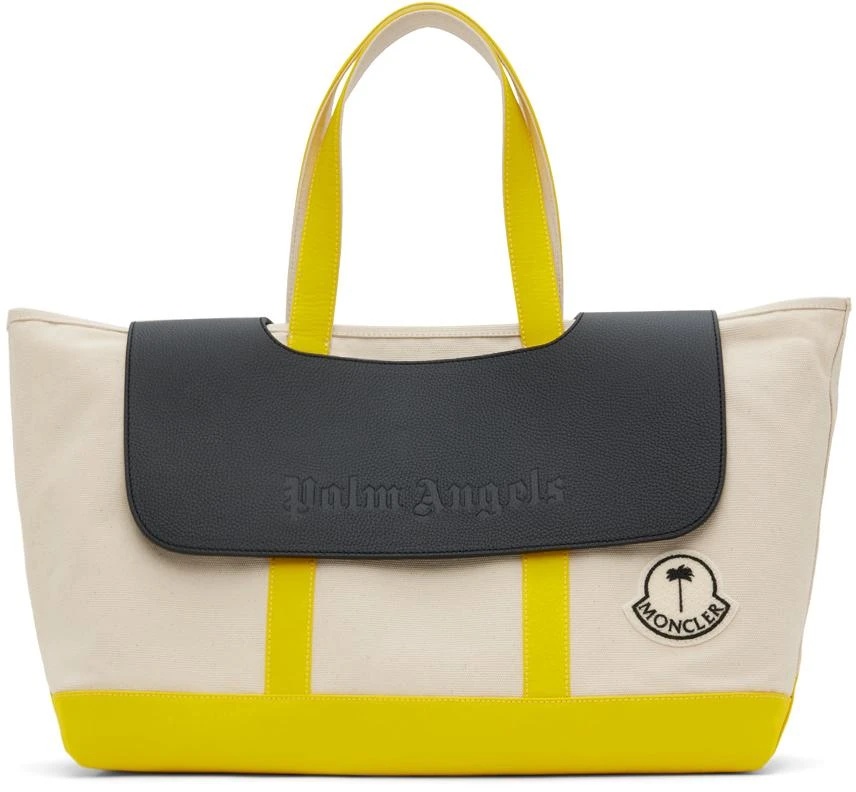 商品Moncler|Moncler x Palm Angels Off-White Canvas Tote,价格¥7123,第1张图片