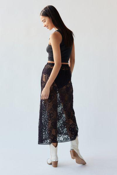 Urban Renewal Remade Overdyed Lace Midi Skirt商品第3张图片规格展示