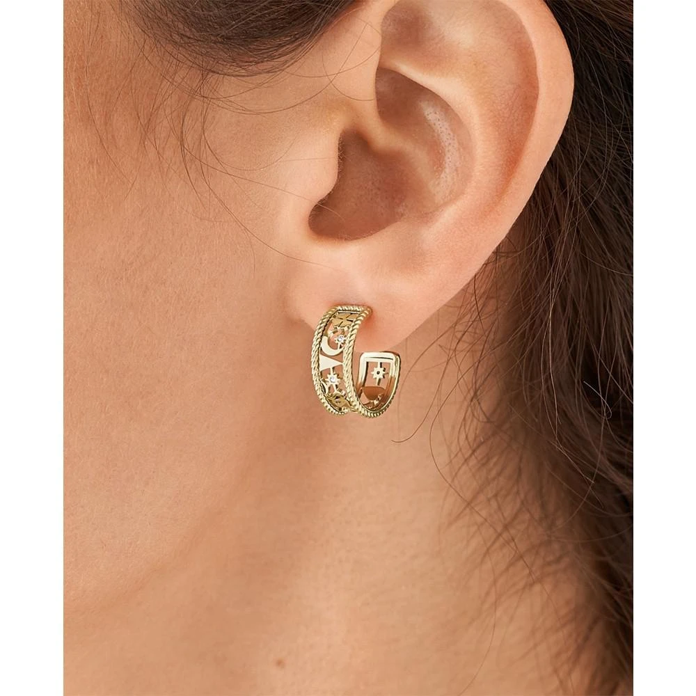 商品Fossil|Sadie Golden Icons Gold-tone Stainless Steel Hoop Earrings,价格¥414,第2张图片详细描述