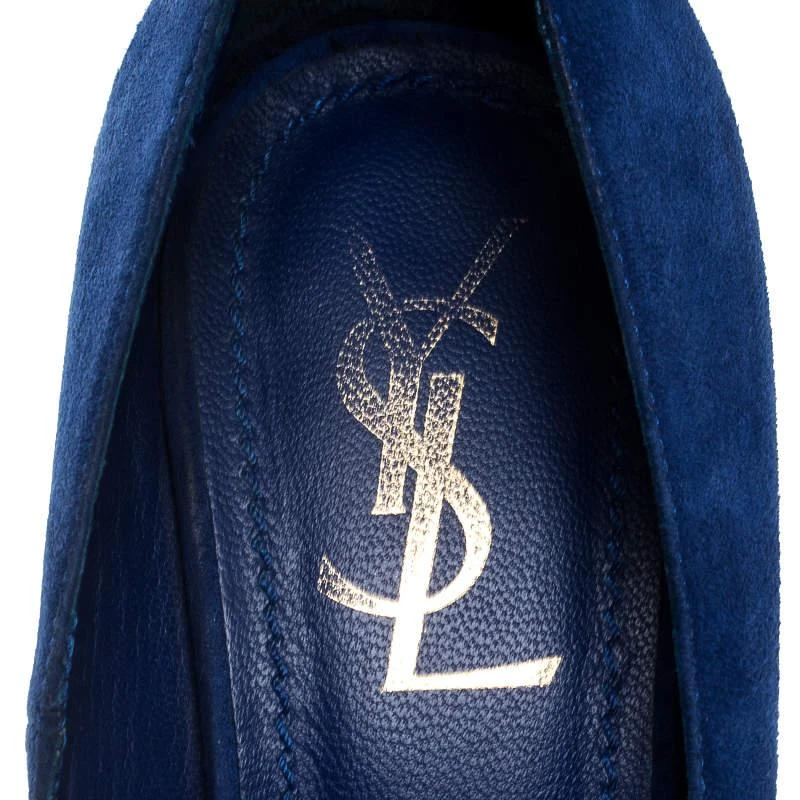 Saint Laurent Paris Blue Suede Palais Platform Pumps Size 38.5 商品