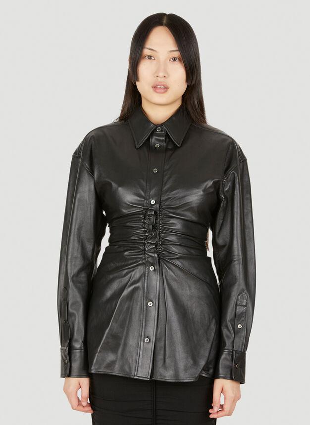 Ruched Waist Shirt in Black商品第1张图片规格展示