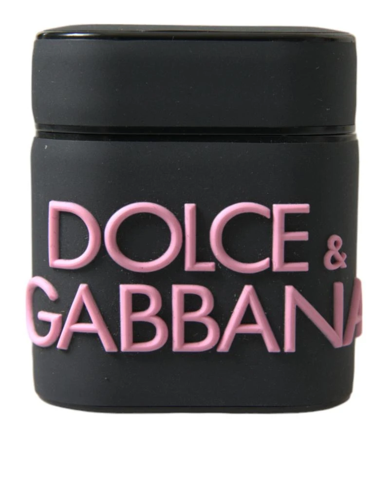 商品Dolce & Gabbana|Dolce & Gabbana Black Pink Silicone Embossed Logo Airpods Case,价格¥1282,第1张图片