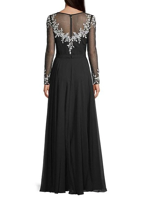 商品Basix Black Label|Embellished Long Sleeve Gown,价格¥2668,第5张图片详细描述