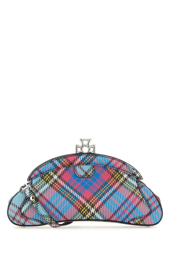 商品Vivienne Westwood|Vivienne Westwood Logo Plaque Checked Handbag,价格¥3087,第2张图片详细描述