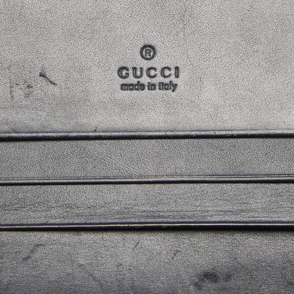 Gucci Black Guccissima Leather Bow Flap Card Case商品第9张图片规格展示