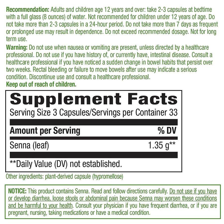 商品Nature's Way|Senna Leaves 450 mg Dietary Supplement Vegan Capsules,价格¥72,第5张图片详细描述