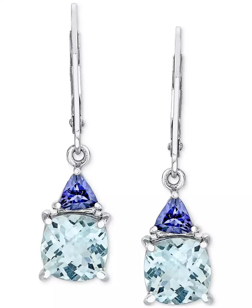 商品Macy's|Aquamarine (2-5/8 ct. t.w.) & Iolite (3/8 ct. t.w.) Drop Earrings in Sterling Silver,价格¥3772,第3张图片详细描述