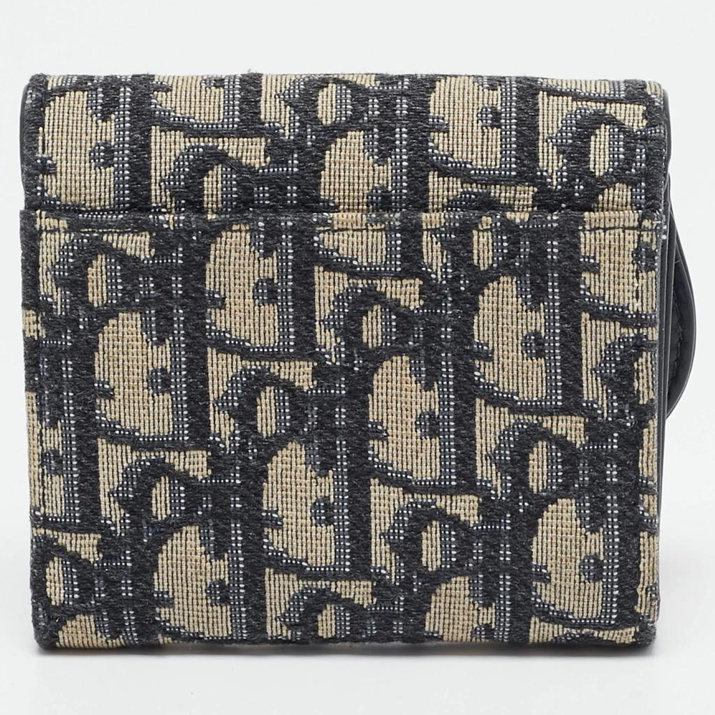 商品[二手商品] Dior|Dior Blue/Beige Oblique Canvas Saddle Lotus Wallet,价格¥3318,第4张图片详细描述