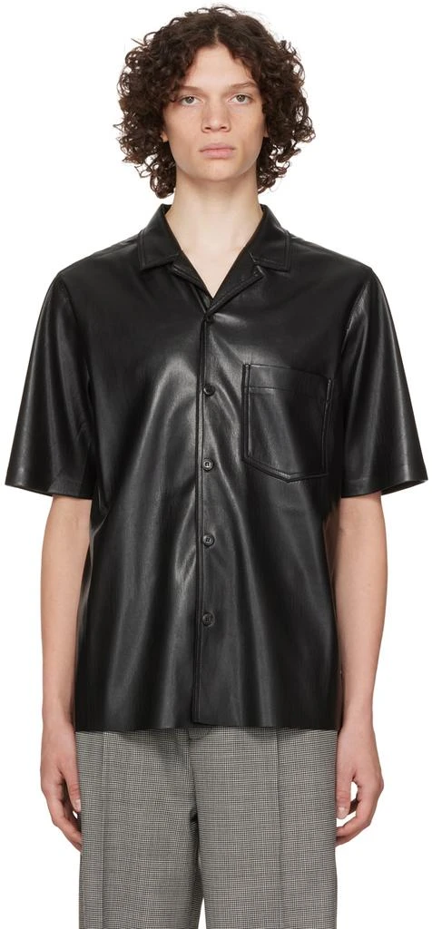 商品Nanushka|Black Bodil Vegan Leather Shirt,价格¥1188,第1张图片