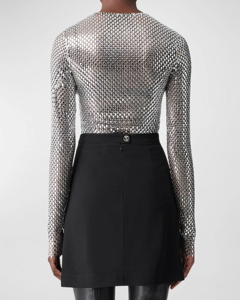 商品Burberry|Sandra Studded Mesh Long-Sleeve Top,价格¥32316,第4张图片详细描述