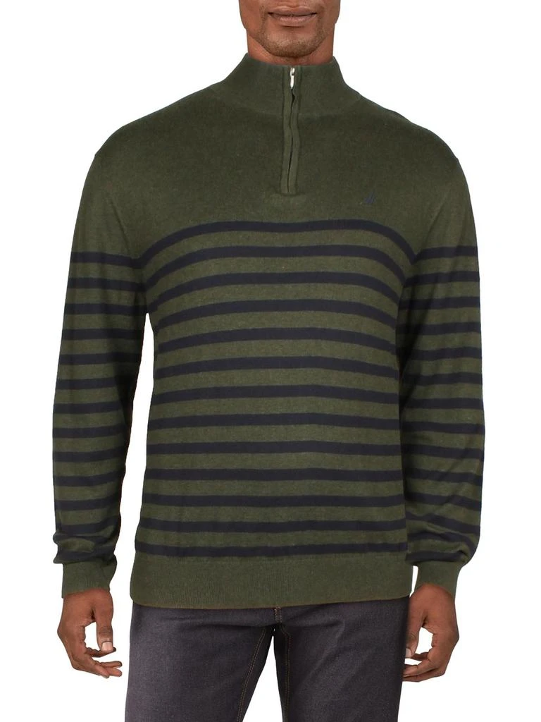 商品Nautica|Mens Striped 1/4 Zip Pullover Sweater,价格¥215,第1张图片