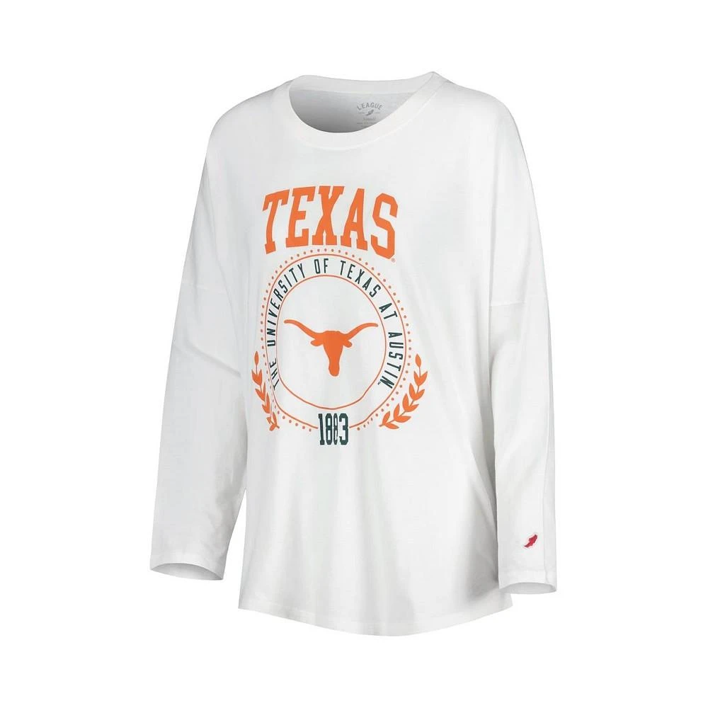 商品League Collegiate Wear|Women's White Texas Longhorns Clothesline Oversized Long Sleeve T-shirt,价格¥247,第4张图片详细描述